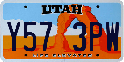 UT license plate Y573PW