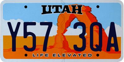 UT license plate Y573QA