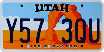 UT license plate Y573QU