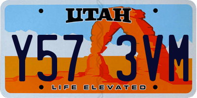 UT license plate Y573VM