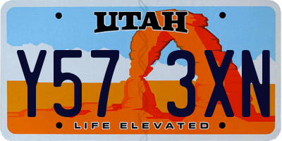 UT license plate Y573XN