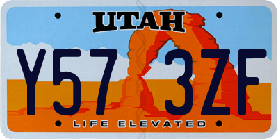 UT license plate Y573ZF