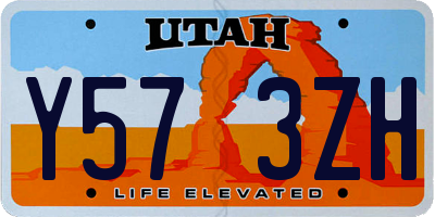 UT license plate Y573ZH
