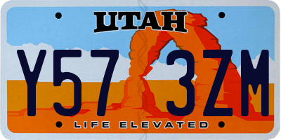 UT license plate Y573ZM