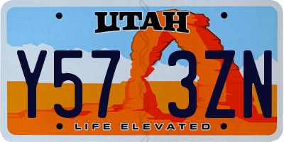 UT license plate Y573ZN