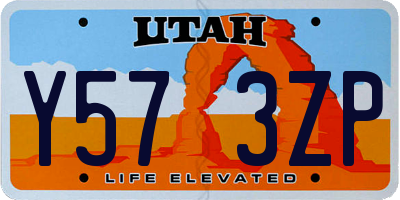 UT license plate Y573ZP