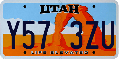 UT license plate Y573ZU