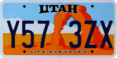 UT license plate Y573ZX