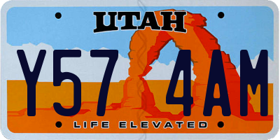 UT license plate Y574AM