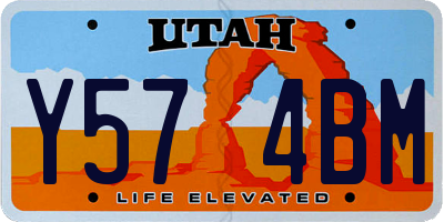 UT license plate Y574BM