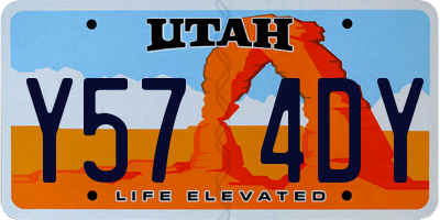 UT license plate Y574DY
