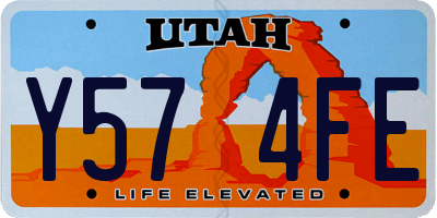 UT license plate Y574FE