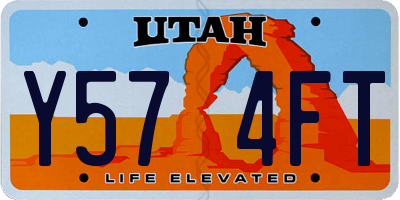 UT license plate Y574FT