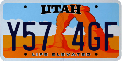 UT license plate Y574GF