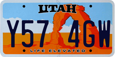 UT license plate Y574GW