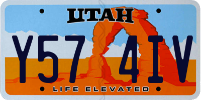 UT license plate Y574IV