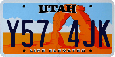 UT license plate Y574JK