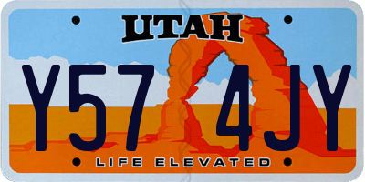 UT license plate Y574JY