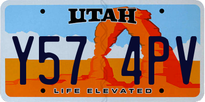 UT license plate Y574PV