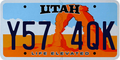 UT license plate Y574QK