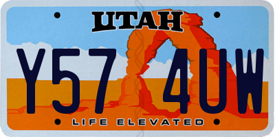UT license plate Y574UW