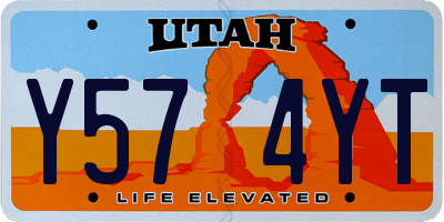 UT license plate Y574YT
