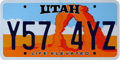 UT license plate Y574YZ