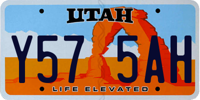 UT license plate Y575AH