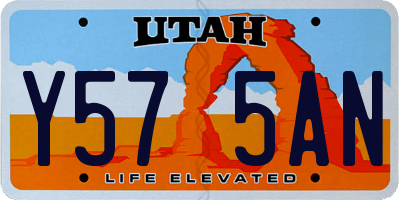 UT license plate Y575AN