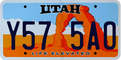 UT license plate Y575AO