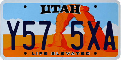 UT license plate Y575XA