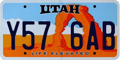 UT license plate Y576AB