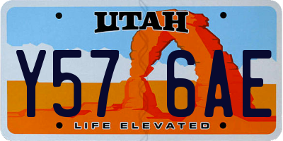 UT license plate Y576AE