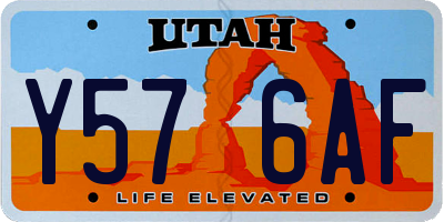 UT license plate Y576AF