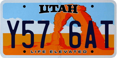 UT license plate Y576AT