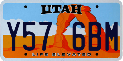 UT license plate Y576BM