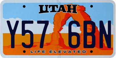 UT license plate Y576BN