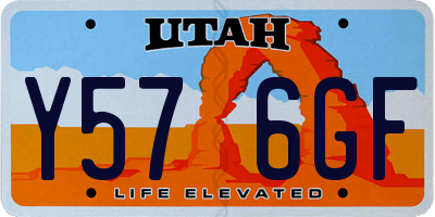 UT license plate Y576GF