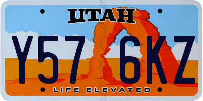 UT license plate Y576KZ