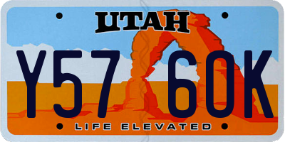 UT license plate Y576OK