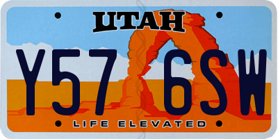 UT license plate Y576SW