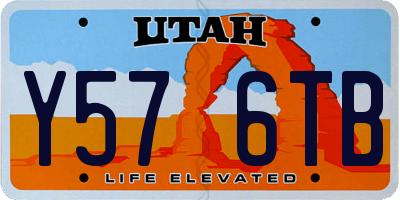 UT license plate Y576TB