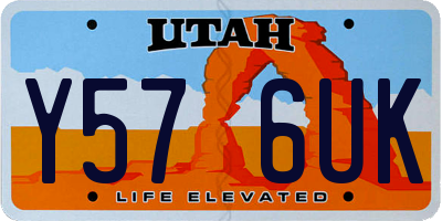 UT license plate Y576UK