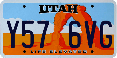 UT license plate Y576VG