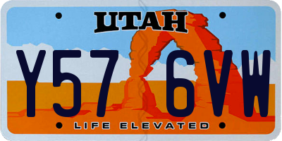 UT license plate Y576VW