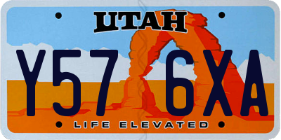 UT license plate Y576XA