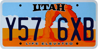 UT license plate Y576XB