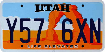 UT license plate Y576XN