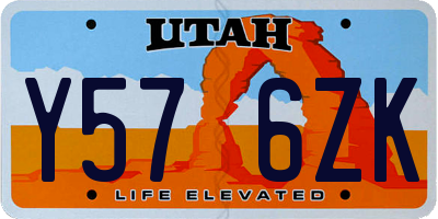 UT license plate Y576ZK
