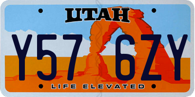 UT license plate Y576ZY